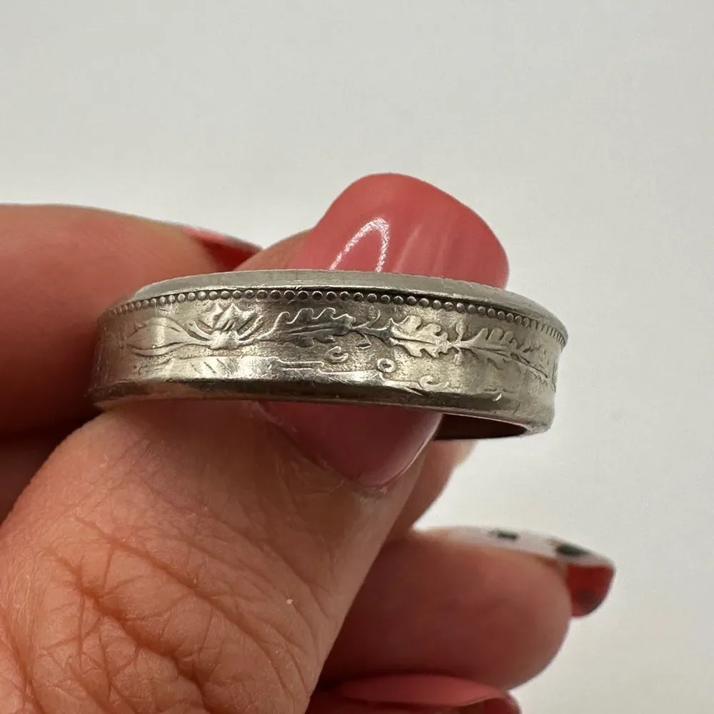 One-of-a-kind, Men's size 12-12.25, Artisan coin wedding band/fashion ring!‎